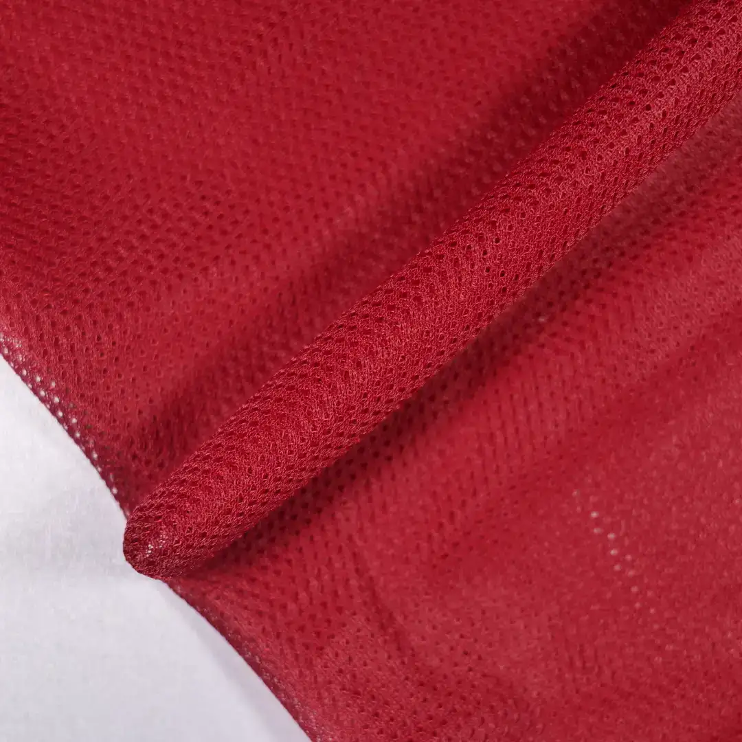 China Fabric for Interlining Mesh Knit Fabric Polyester red color buy from China wholesaler bulk order at wholesale price free worldwide shipping Alibaba