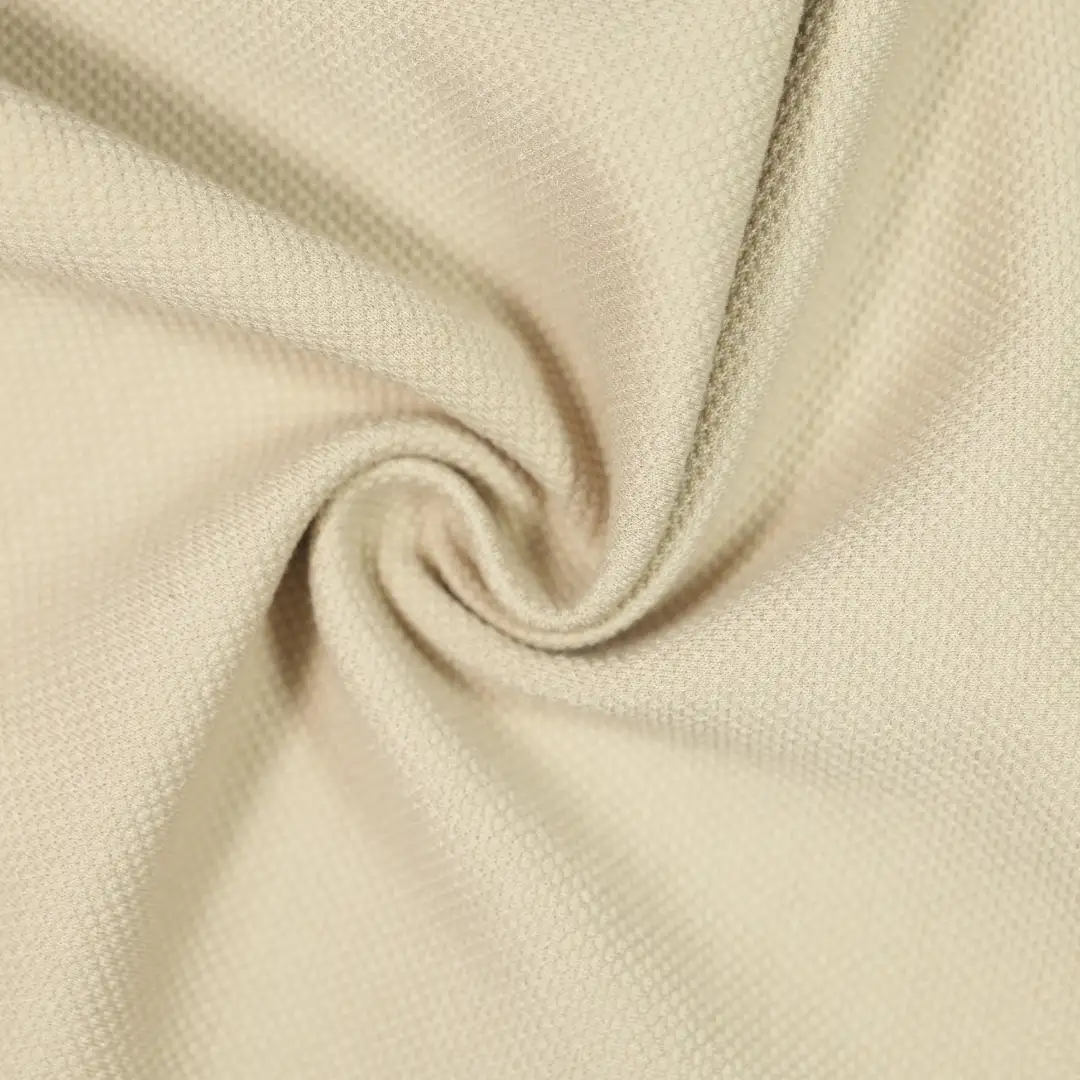 China Fabric for Jackets,Loungewear Jacquard Knit Fabric Polyester Rayon Spandex Beige color buy from China wholesaler bulk order at wholesale price free worldwide shipping Alibaba