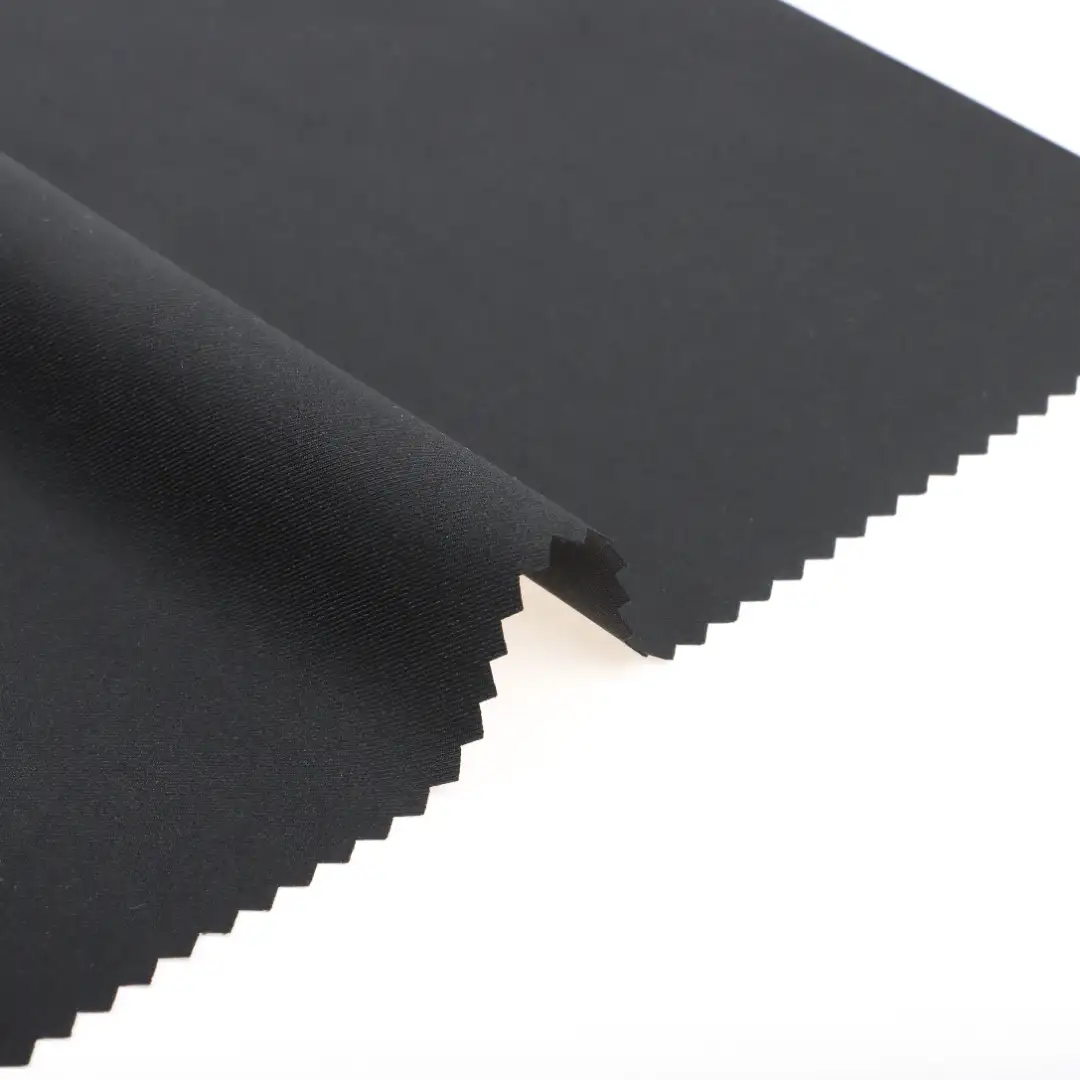 China Fabric for Pants High Stretch Yarn Fabric Synthetic Woven Fabric Polyester BLACK color buy from China wholesaler bulk order at wholesale price free worldwide shipping Alibaba