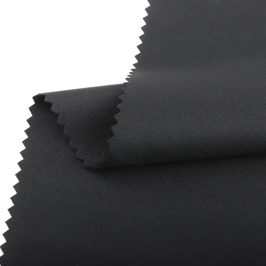 China Fabric for Pants High Stretch Yarn Fabric Synthetic Woven Fabric Polyester BLACK color buy from China wholesaler bulk order at wholesale price free worldwide shipping Alibaba