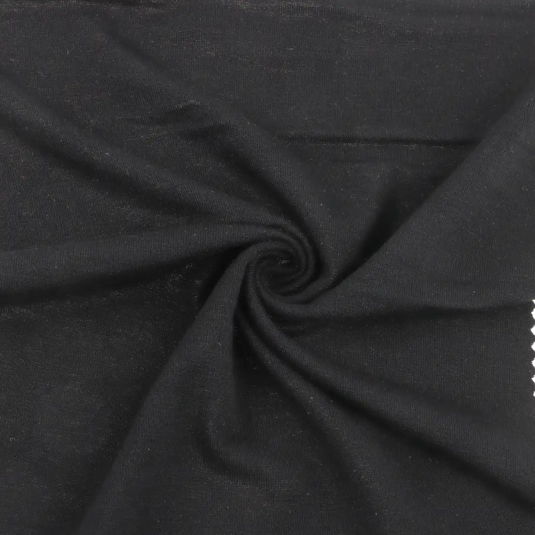 China Fabric for T-Shirt Single Jersey Knit Fabric Tencel Wool Spandex Black color buy from China wholesaler bulk order at wholesale price free worldwide shipping Alibaba