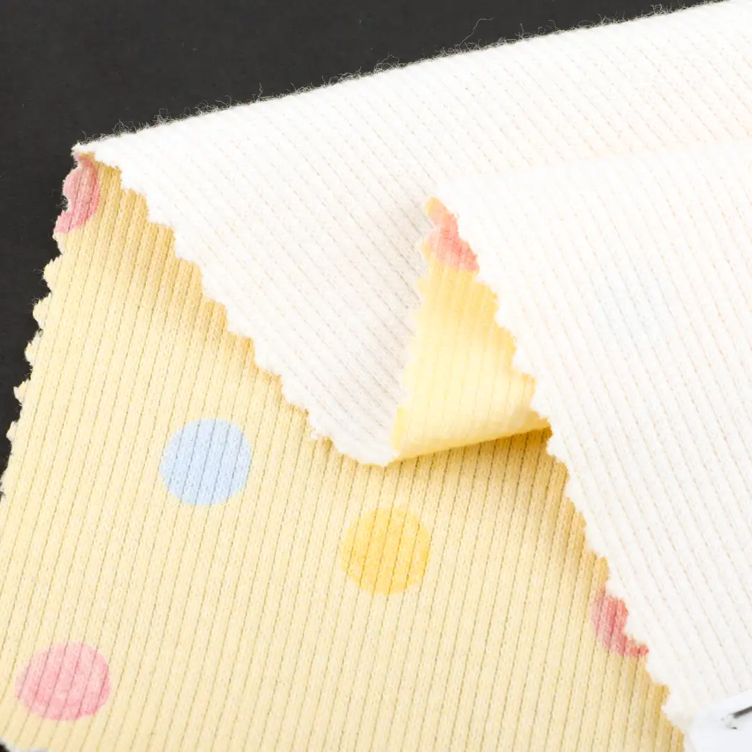 China Fabric for T-Shirt Rib Knit Fabric Cotton Spandex Yellow color buy from China wholesaler bulk order at wholesale price free worldwide shipping Alibaba