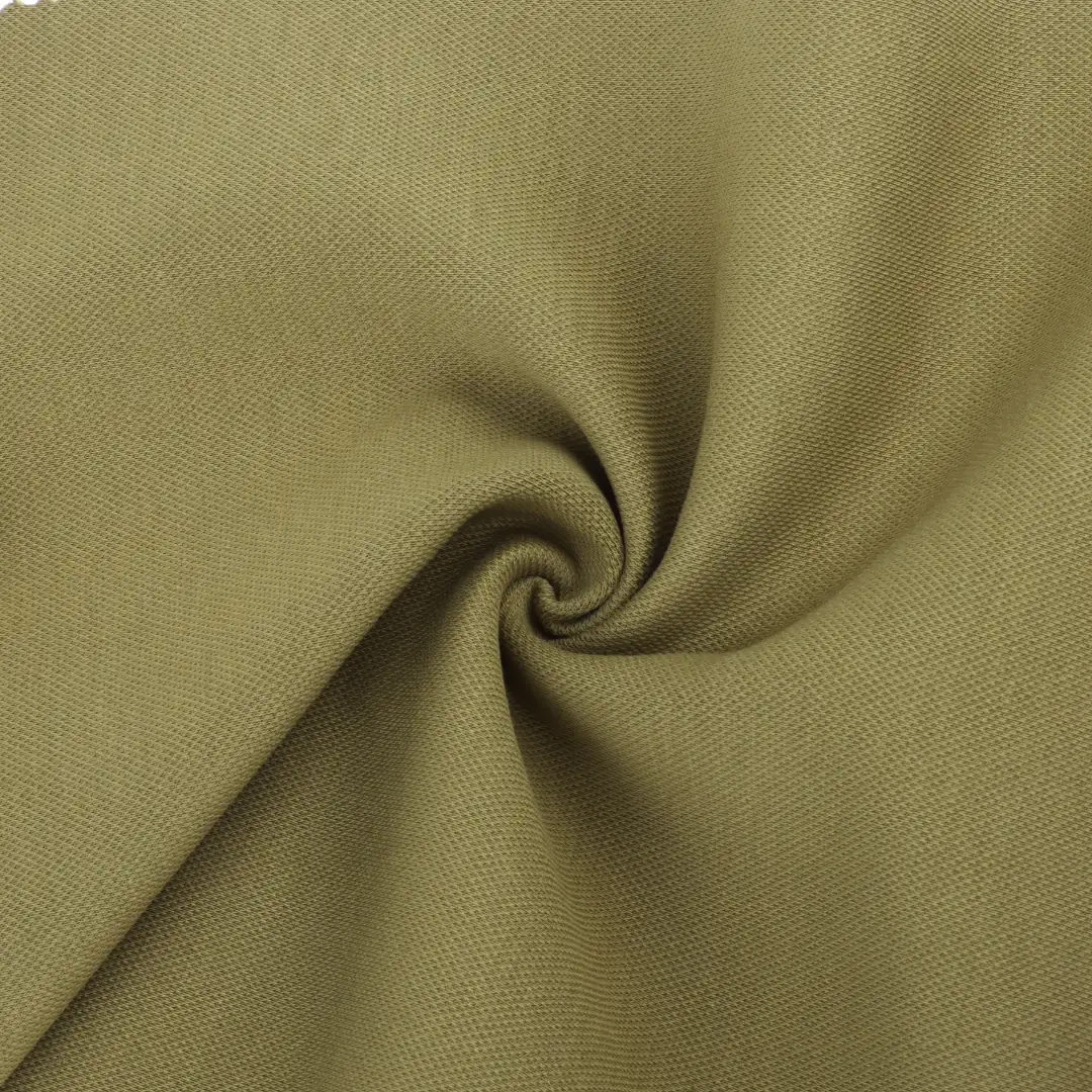 China Fabric for T-Shirt Pique Knit Fabric Polyester Cotton Spandex Green color buy from China wholesaler bulk order at wholesale price free worldwide shipping Alibaba