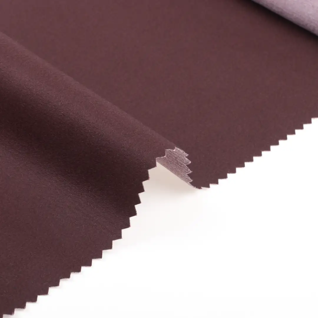 China Fabric for Jackets TC Twill Woven Blended Fabric Polyester Cotton burgundy color buy from China wholesaler bulk order at wholesale price free worldwide shipping Alibaba