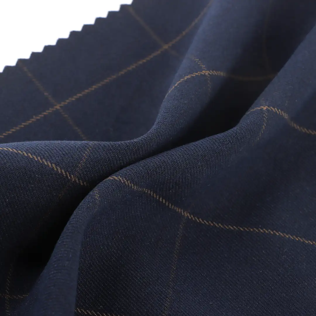 China Fabric for Pants Polyester/Rayon Twill Woven Blended Fabric Polyester Rayon Spandex Blue color buy from China wholesaler bulk order at wholesale price free worldwide shipping Alibaba