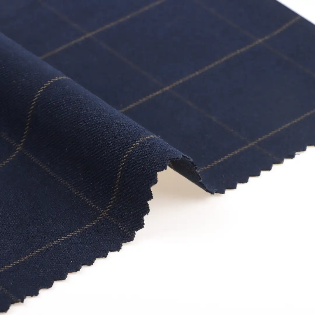 China Fabric for Pants Polyester/Rayon Twill Woven Blended Fabric Polyester Rayon Spandex Blue color buy from China wholesaler bulk order at wholesale price free worldwide shipping Alibaba