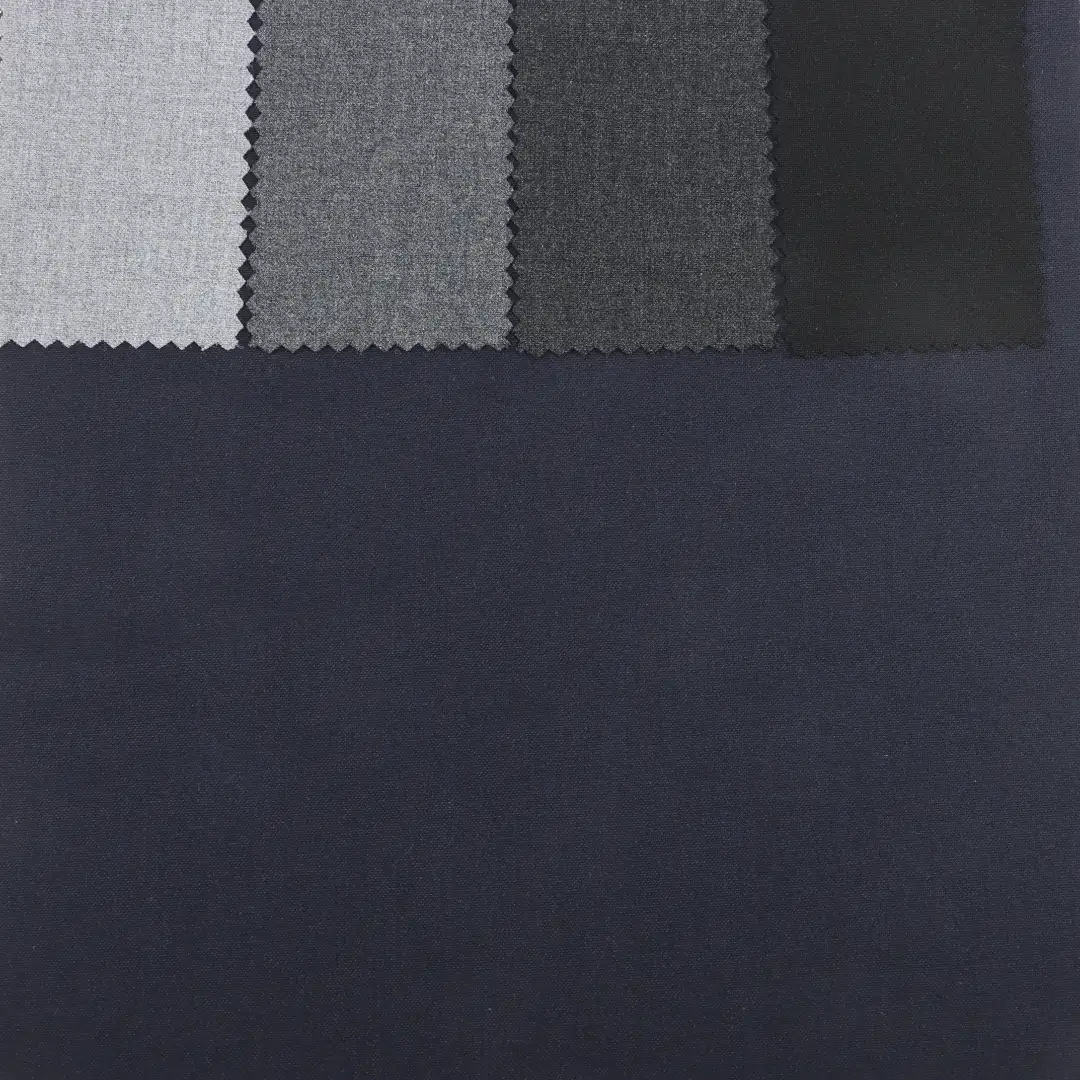 China Fabric for Pants Polyester/Rayon Plain Woven Blended Fabric Polyester Rayon Spandex Blue color buy from China wholesaler bulk order at wholesale price free worldwide shipping Alibaba