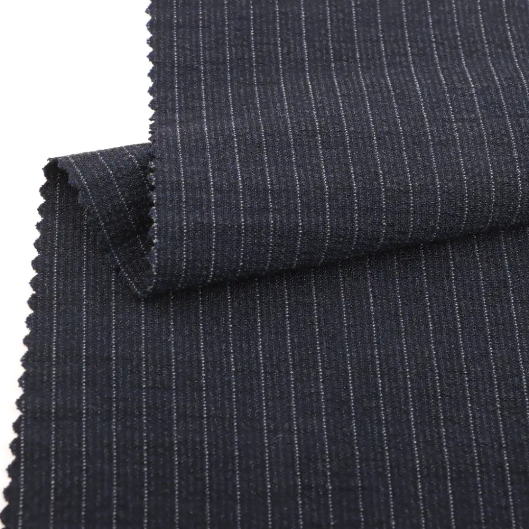 China Fabric for Pants Polyester/Rayon Plain Woven Blended Fabric Polyester Rayon Spandex Blue color buy from China wholesaler bulk order at wholesale price free worldwide shipping Alibaba