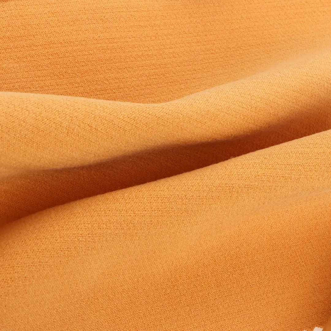 China Fabric for Pants Polyester/Rayon Plain Woven Blended Fabric Polyester Rayon Spandex Orange color buy from China wholesaler bulk order at wholesale price free worldwide shipping Alibaba