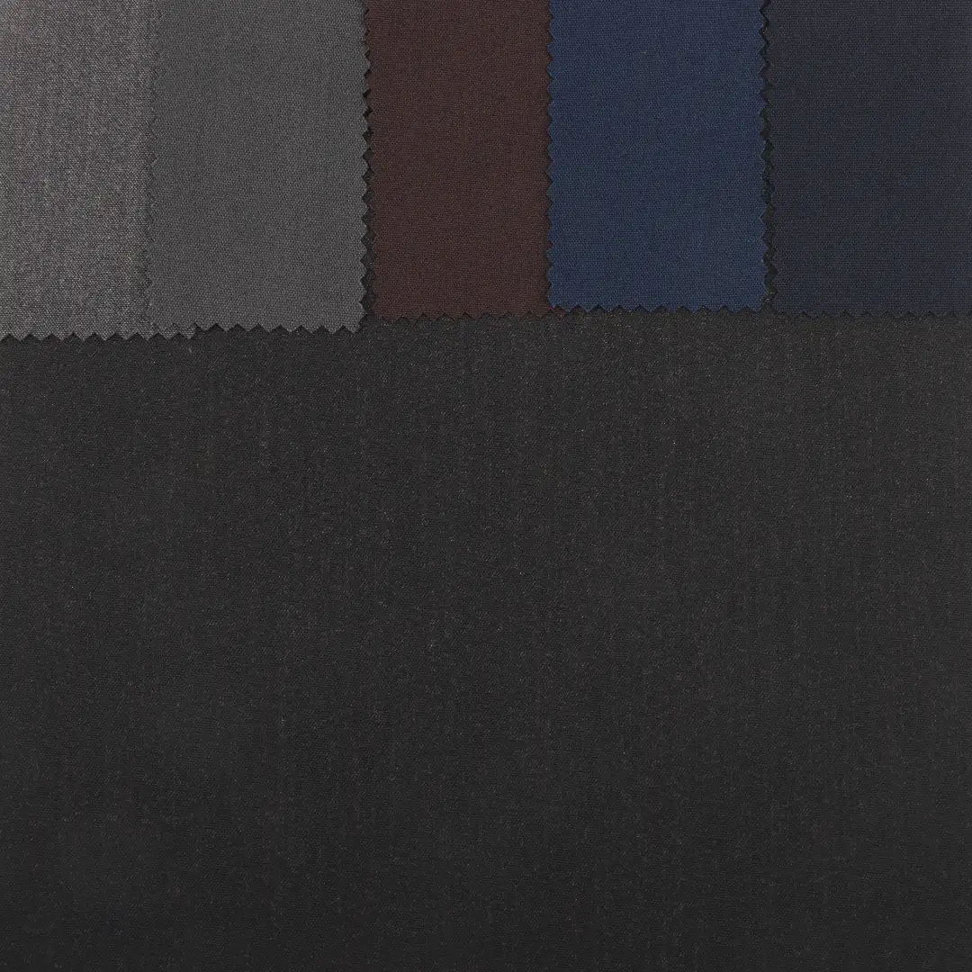 China Fabric for Pants Polyester/Rayon Plain Woven Blended Fabric Polyester Rayon Spandex Black color buy from China wholesaler bulk order at wholesale price free worldwide shipping Alibaba