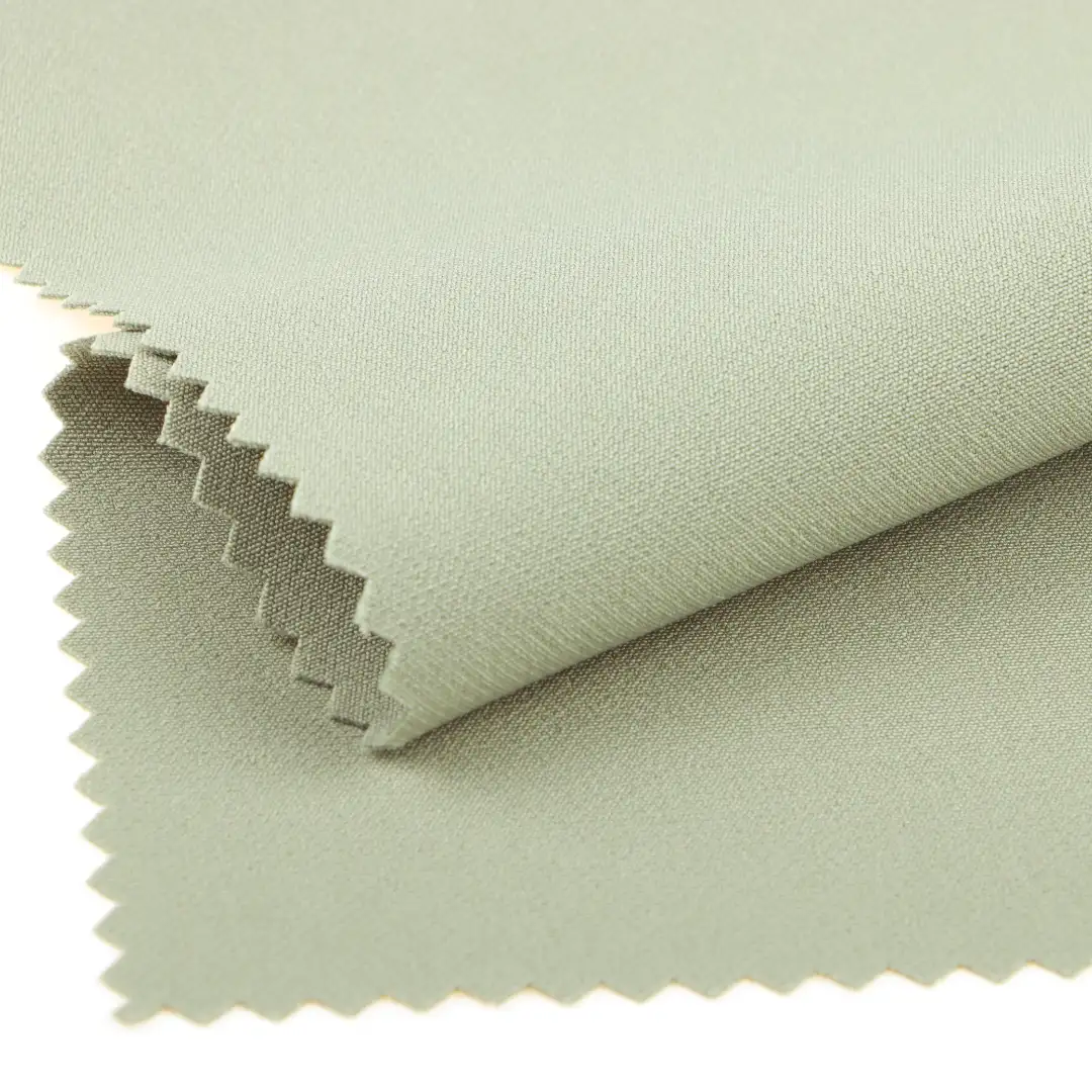 China Fabric for Pants Four Stretch Polyester Woven Fabric Synthetic Woven Fabric Polyester Spandex khaki color buy from China wholesaler bulk order at wholesale price free worldwide shipping Alibaba