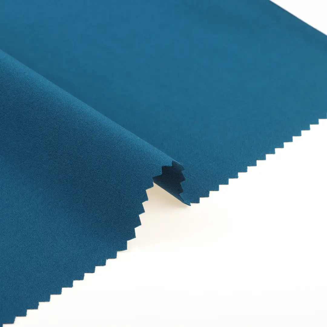 China Fabric for Pants Four Stretch Polyester Woven Fabric Synthetic Woven Fabric Polyester Spandex BLUE color buy from China wholesaler bulk order at wholesale price free worldwide shipping Alibaba