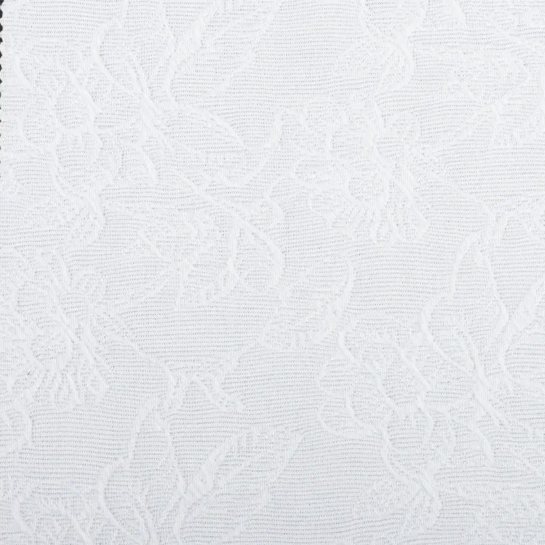 China Fabric for Blouse,Skirt Weft Jacquard Knit Fabric Polyester Spandex White color buy from China wholesaler bulk order at wholesale price free worldwide shipping Alibaba