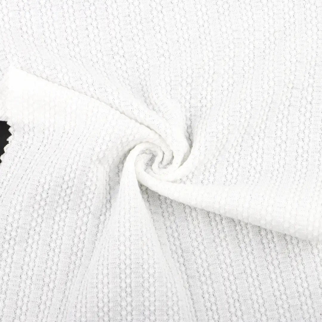 China Fabric for T-Shirt,Shorts Hacci Knit Fabric Polyester Rayon Spandex White color buy from China wholesaler bulk order at wholesale price free worldwide shipping Alibaba