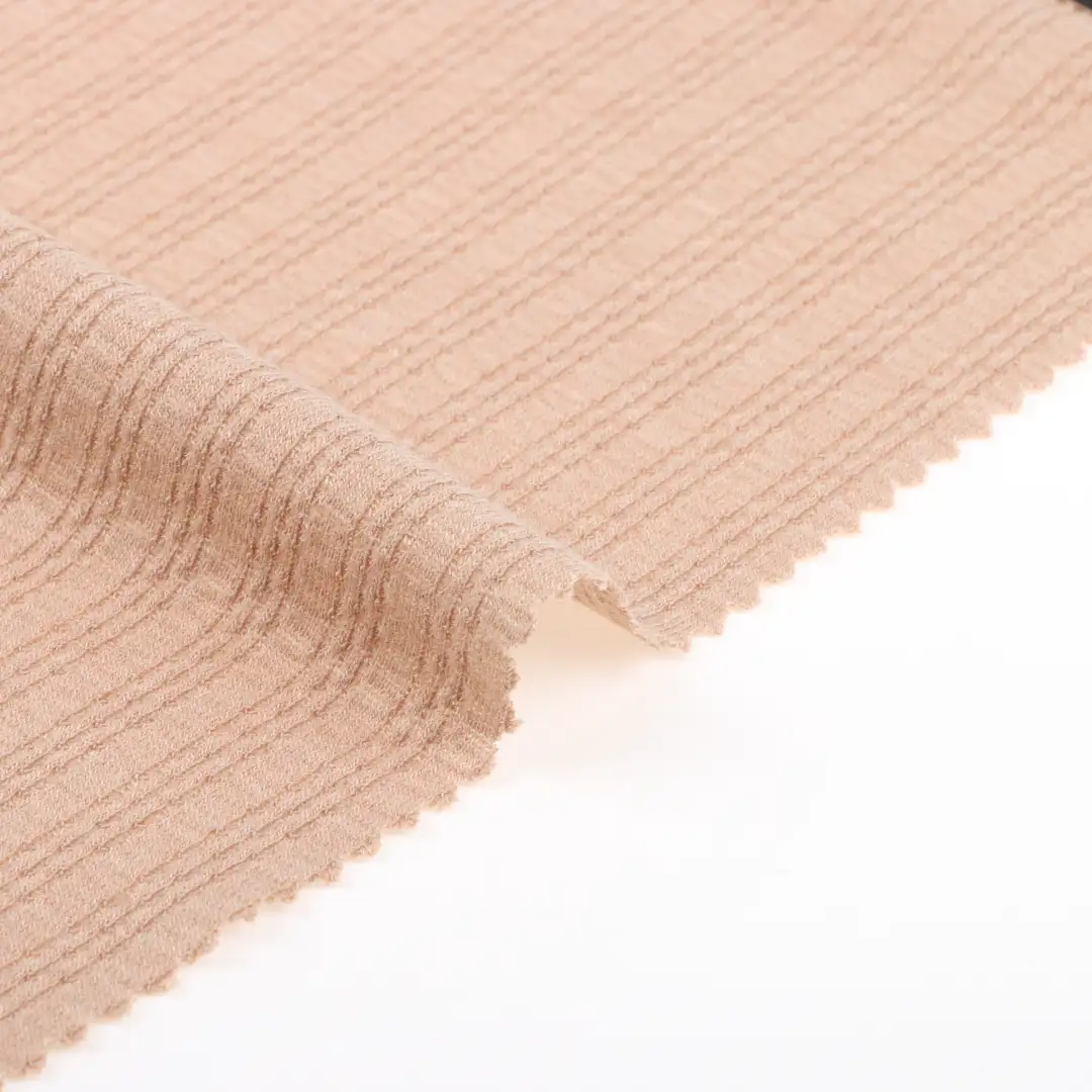 China Fabric for Pants,T-Shirt Weft Jacquard Knit Fabric Polyester Rayon Spandex khaki color buy from China wholesaler bulk order at wholesale price free worldwide shipping Alibaba