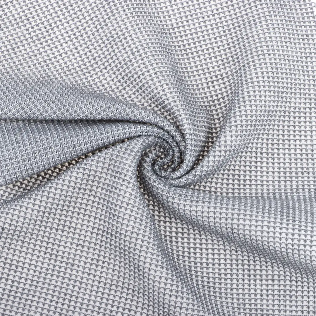 China Fabric for T-Shirt,Shorts Birdeye Mesh Knit Fabric Polyester Cotton Grey color buy from China wholesaler bulk order at wholesale price free worldwide shipping Alibaba