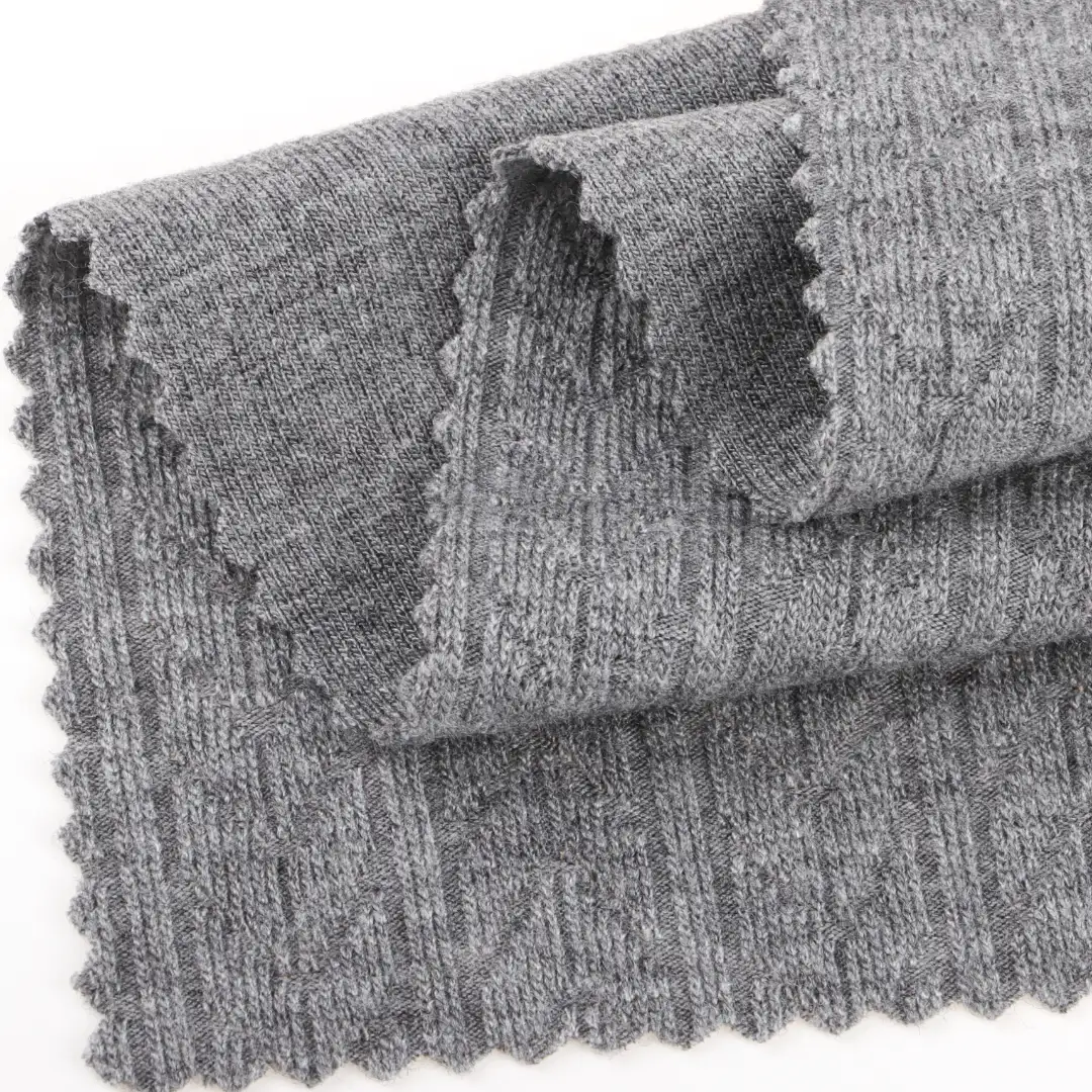 China Fabric for T-Shirt,Shorts Weft Jacquard Knit Fabric Rayon Polyester Nylon Spandex Grey color buy from China wholesaler bulk order at wholesale price free worldwide shipping Alibaba
