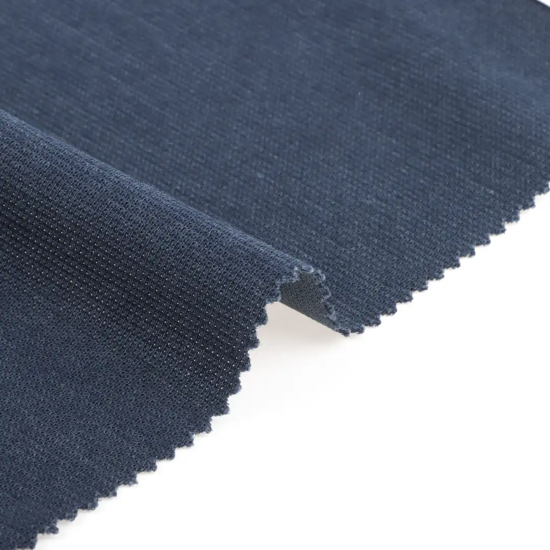 China Fabric for T-Shirt,Shorts Rib Knit Fabric Polyester Cotton Blue color buy from China wholesaler bulk order at wholesale price free worldwide shipping Alibaba