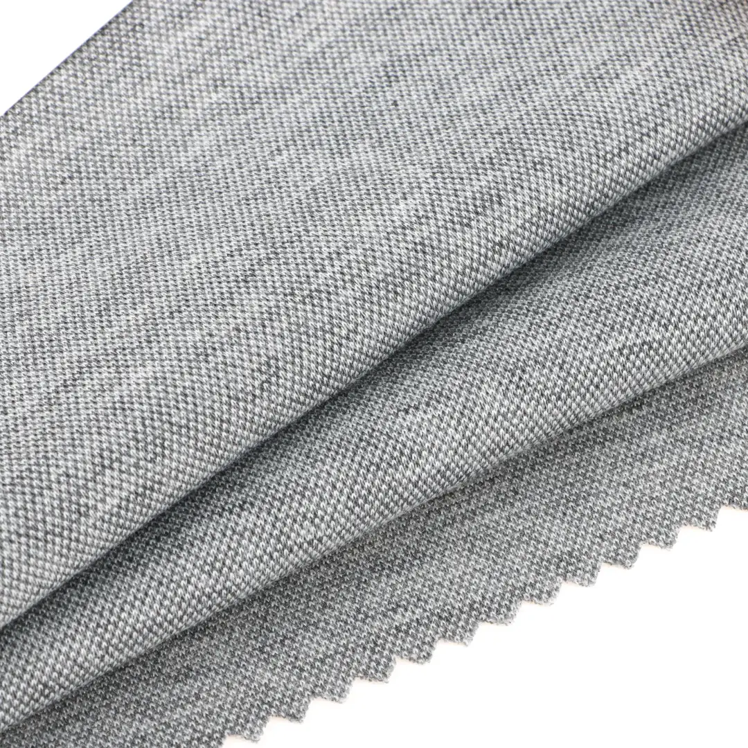 China Fabric for T-Shirt,Shorts Pique Knit Fabric Polyester Viscose Elastane Grey color buy from China wholesaler bulk order at wholesale price free worldwide shipping Alibaba