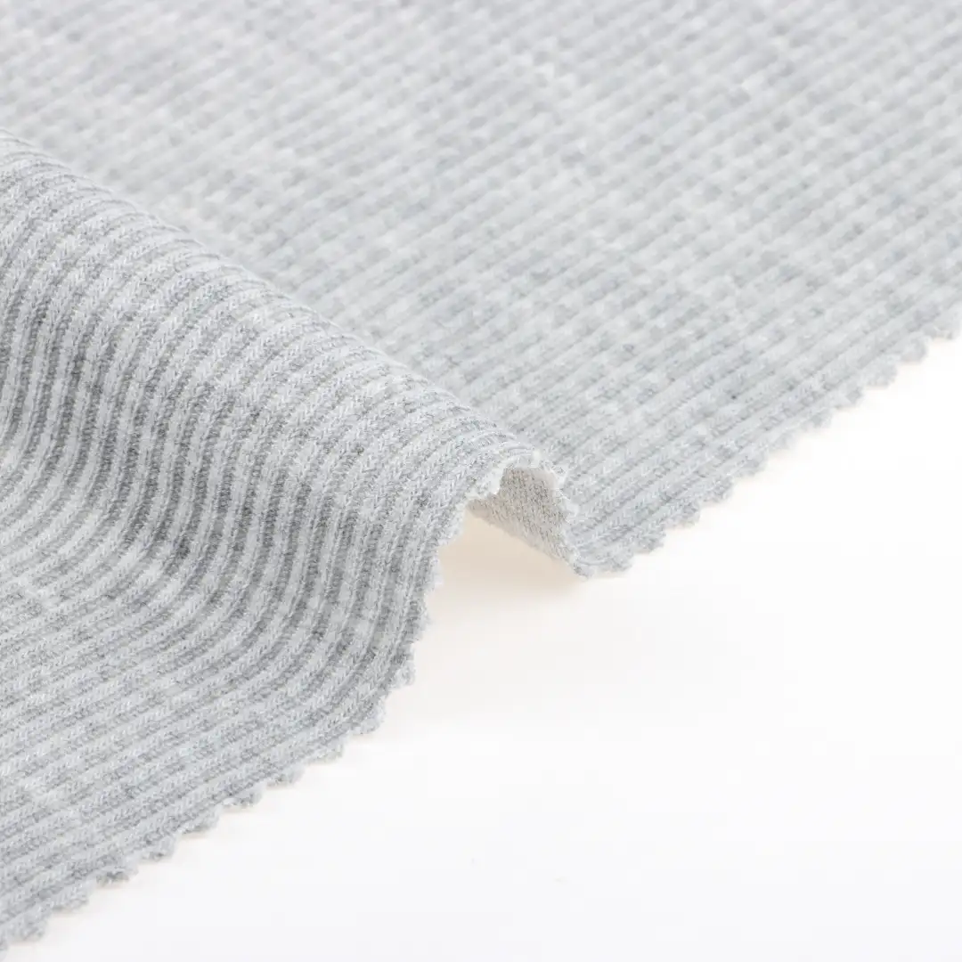 China Fabric for T-Shirt,Shorts Rib Knit Fabric Polyester Rayon Spandex Grey color buy from China wholesaler bulk order at wholesale price free worldwide shipping Alibaba