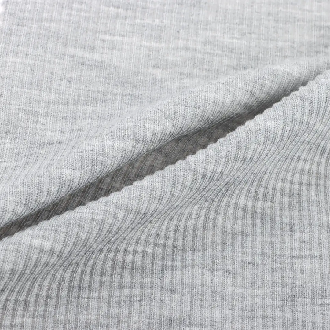 China Fabric for T-Shirt,Shorts Rib Knit Fabric Polyester Rayon Spandex Grey color buy from China wholesaler bulk order at wholesale price free worldwide shipping Alibaba
