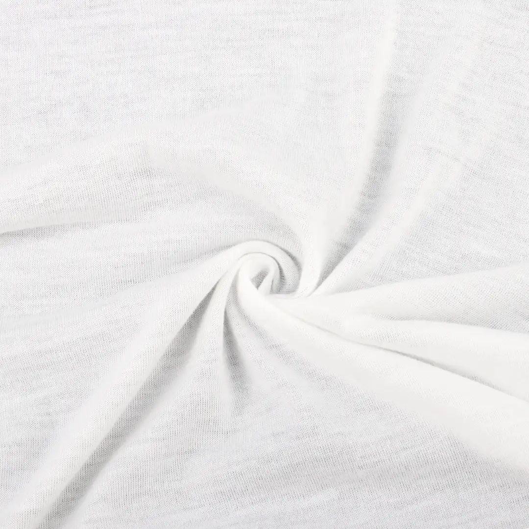 China Fabric for T-Shirt Single Jersey Knit Fabric Polyester White color buy from China wholesaler bulk order at wholesale price free worldwide shipping Alibaba