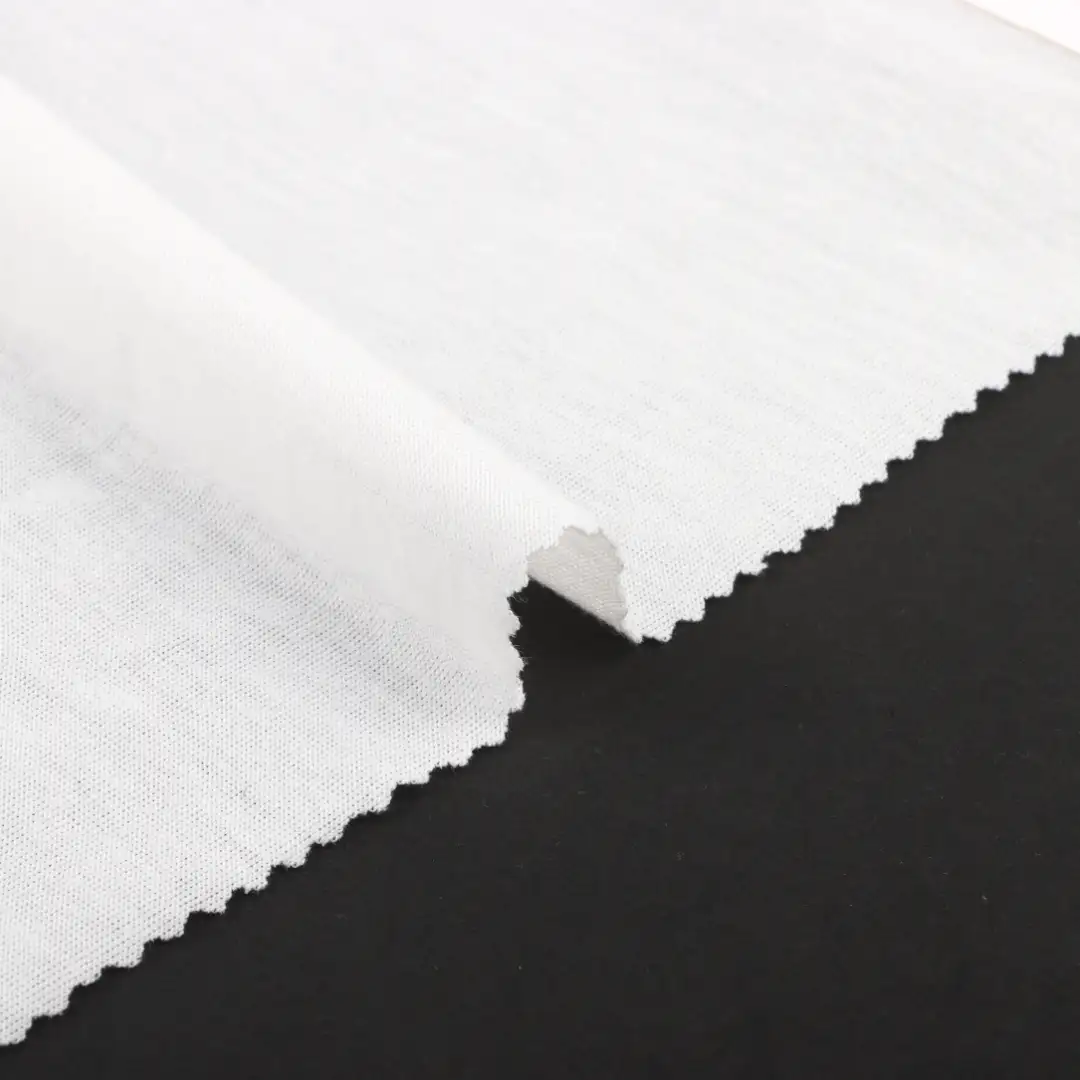 China Fabric for T-Shirt Single Jersey Knit Fabric Polyester White color buy from China wholesaler bulk order at wholesale price free worldwide shipping Alibaba