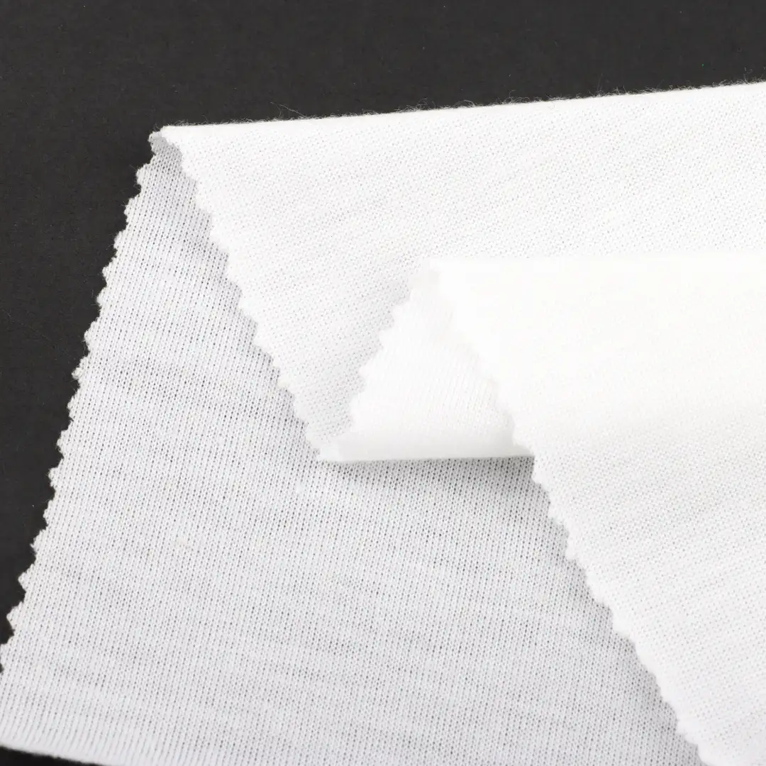 China Fabric for T-Shirt Single Jersey Knit Fabric Polyester White color buy from China wholesaler bulk order at wholesale price free worldwide shipping Alibaba