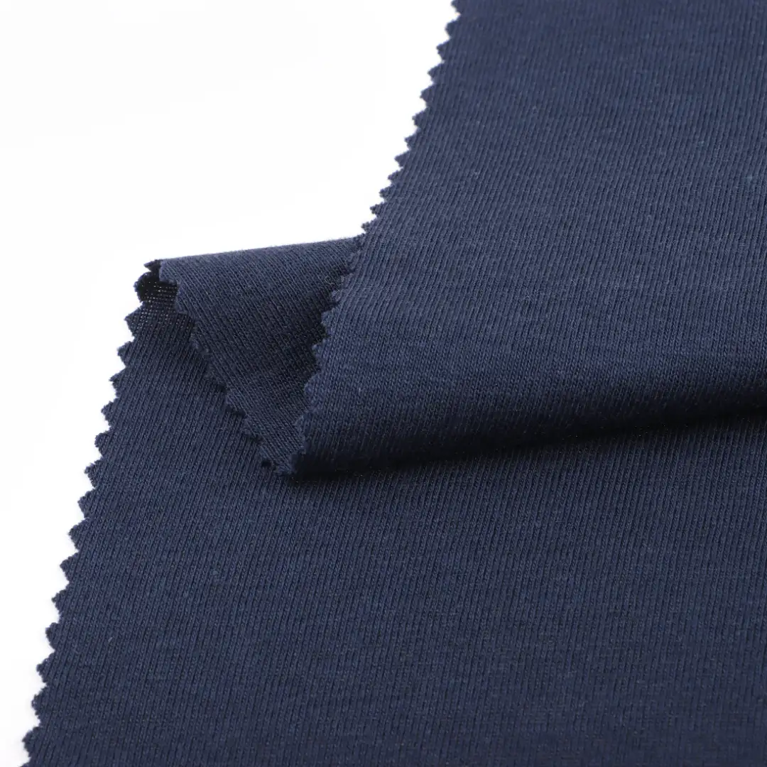 China Fabric for T-Shirt,Shorts Rib Knit Fabric Cotton Modal navy blue color buy from China wholesaler bulk order at wholesale price free worldwide shipping Alibaba