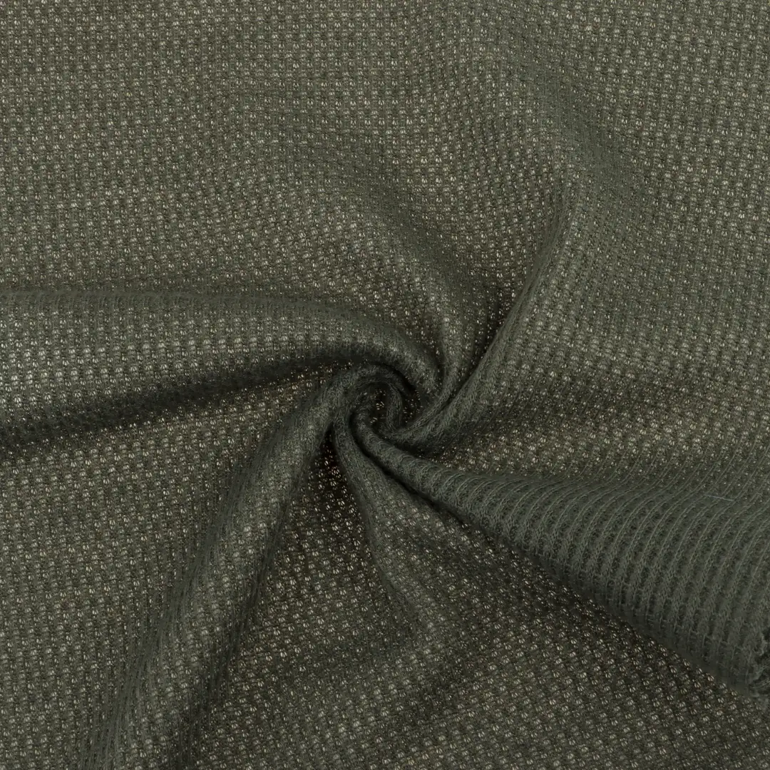 China Fabric for T-Shirt,Shorts Waffle Knit Fabric Polyester Olive Green color buy from China wholesaler bulk order at wholesale price free worldwide shipping Alibaba