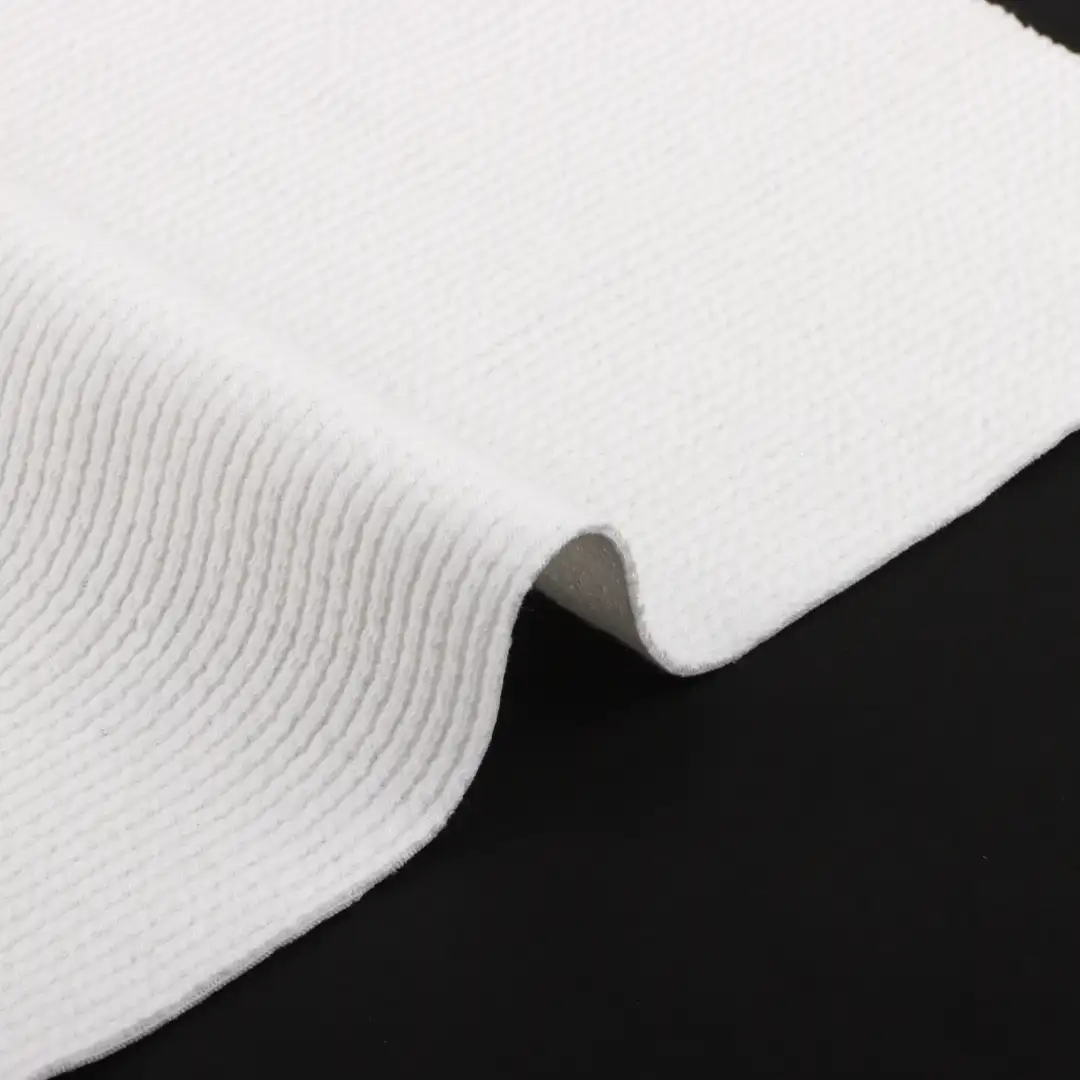 China Fabric for T-Shirt,Shorts Weft Jacquard Knit Fabric Cotton Elastane Polyester White color buy from China wholesaler bulk order at wholesale price free worldwide shipping Alibaba