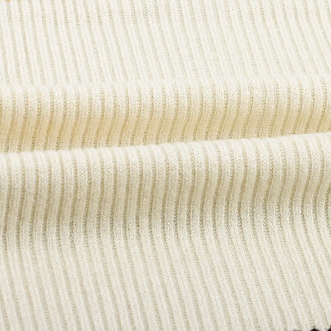 China Fabric for T-Shirt Rib Knit Fabric Rayon Polyester Nylon Spandex Cream color buy from China wholesaler bulk order at wholesale price free worldwide shipping Alibaba