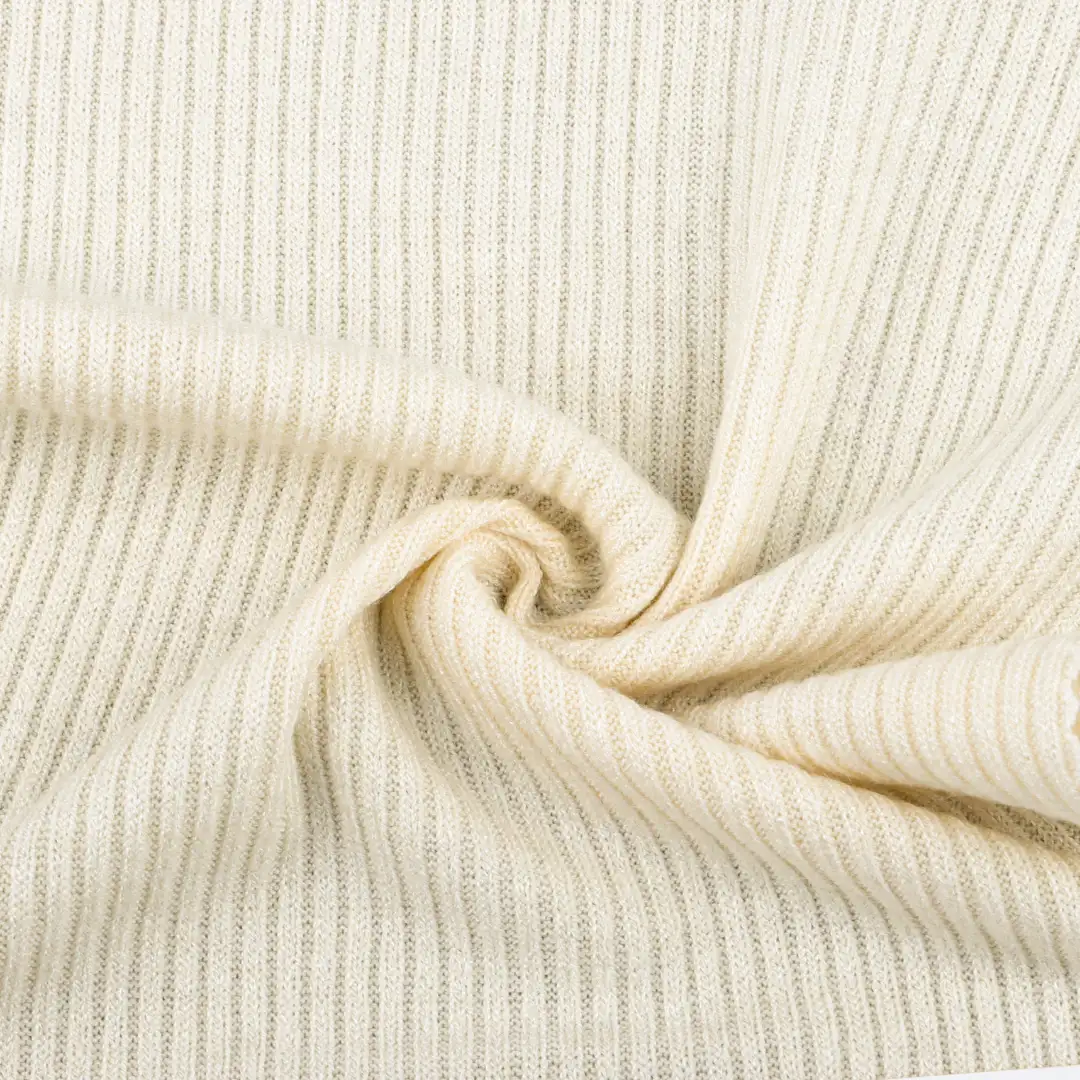 China Fabric for T-Shirt Rib Knit Fabric Rayon Polyester Nylon Spandex Cream color buy from China wholesaler bulk order at wholesale price free worldwide shipping Alibaba