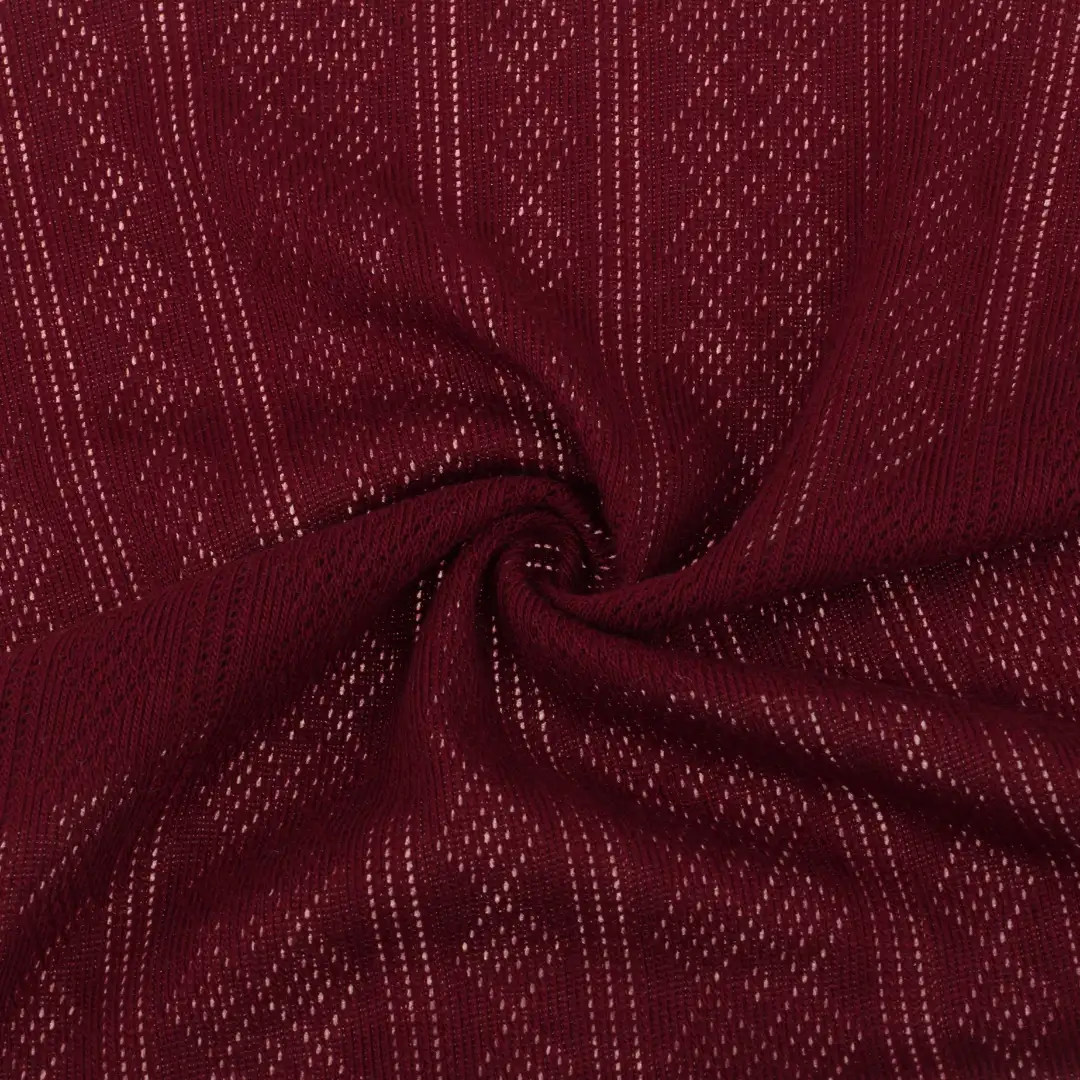 China Fabric for T-Shirt Weft Jacquard Knit Fabric Polyester Rayon Red color buy from China wholesaler bulk order at wholesale price free worldwide shipping Alibaba