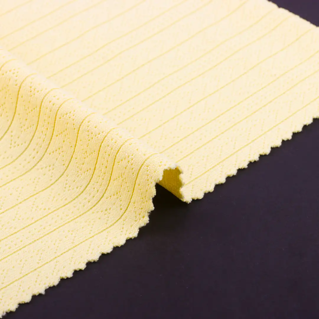 China Fabric for T-Shirt Weft Jacquard Knit Fabric Polyester Rayon Yellow color buy from China wholesaler bulk order at wholesale price free worldwide shipping Alibaba