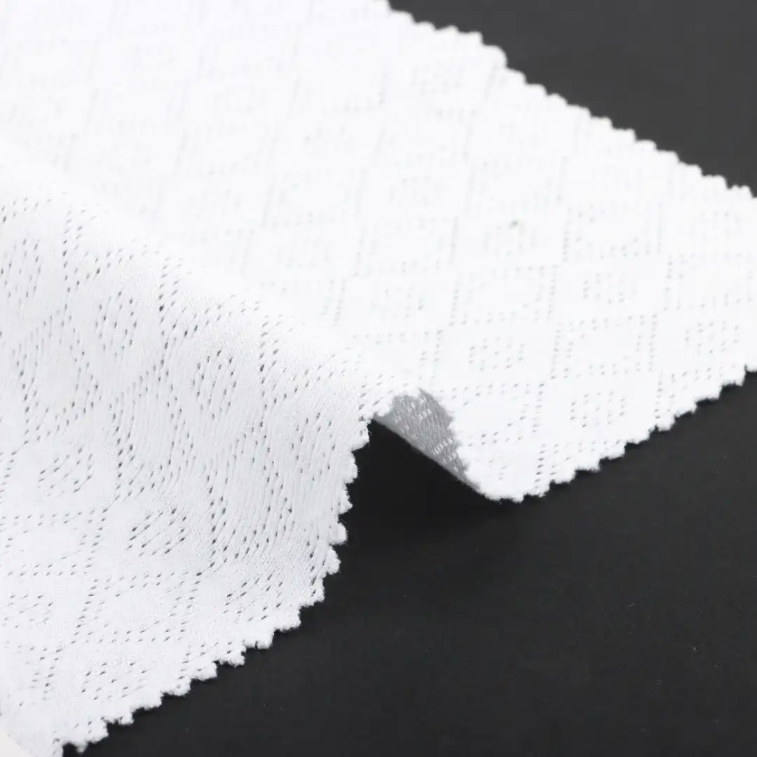 China Fabric for T-Shirt Weft Jacquard Knit Fabric Cotton White color buy from China wholesaler bulk order at wholesale price free worldwide shipping Alibaba