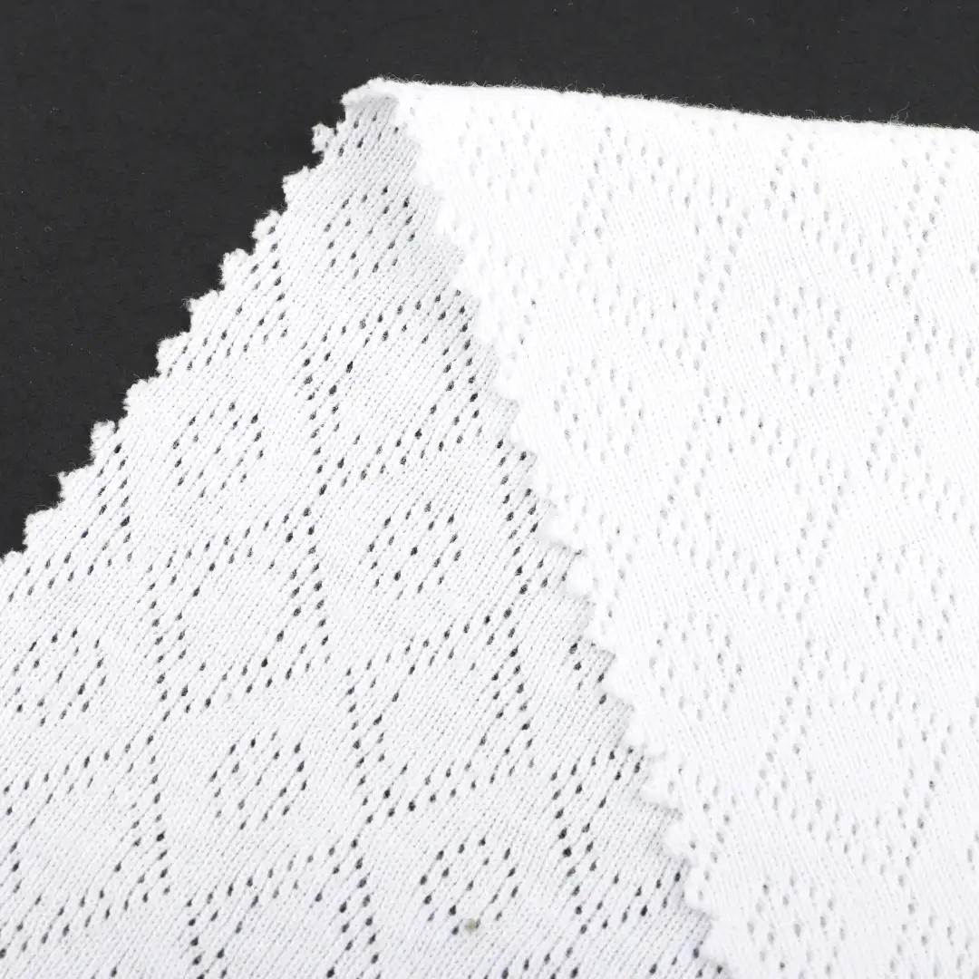 China Fabric for T-Shirt Weft Jacquard Knit Fabric Cotton White color buy from China wholesaler bulk order at wholesale price free worldwide shipping Alibaba