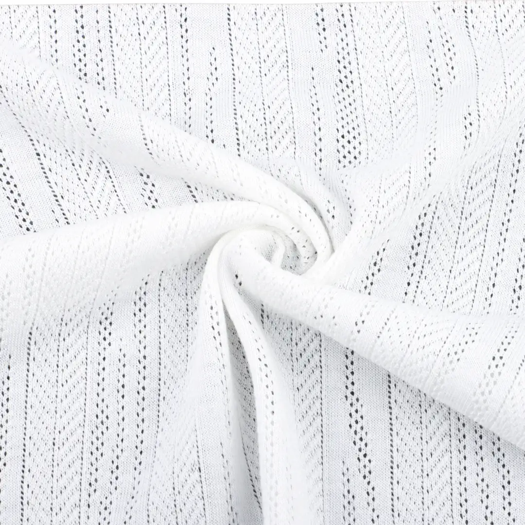 China Fabric for T-Shirt Weft Jacquard Knit Fabric Polyester Rayon White color buy from China wholesaler bulk order at wholesale price free worldwide shipping Alibaba