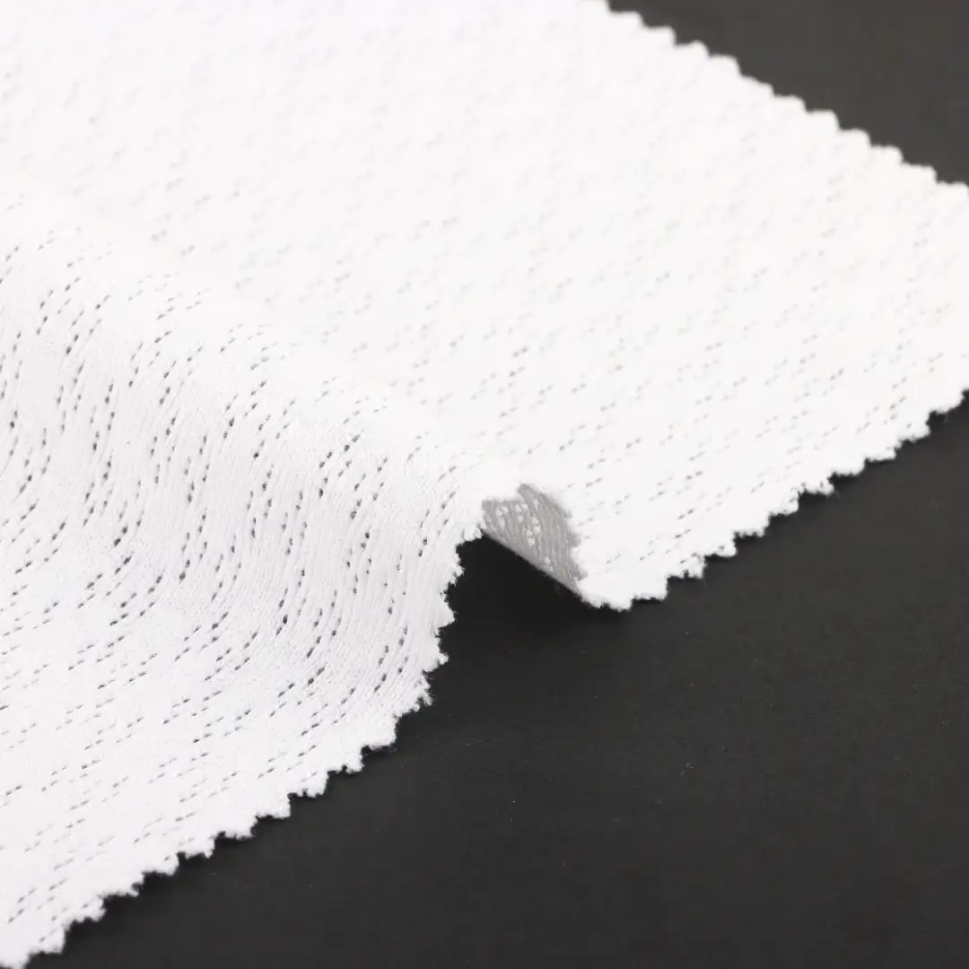 China Fabric for T-Shirt Weft Jacquard Knit Fabric Cotton White color buy from China wholesaler bulk order at wholesale price free worldwide shipping Alibaba