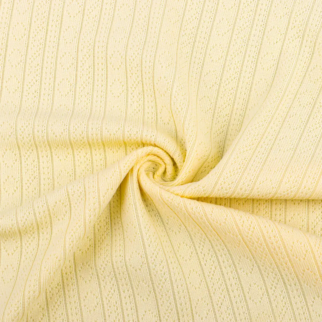 China Fabric for T-Shirt Weft Jacquard Knit Fabric Polyester Spandex Yellow color buy from China wholesaler bulk order at wholesale price free worldwide shipping Alibaba