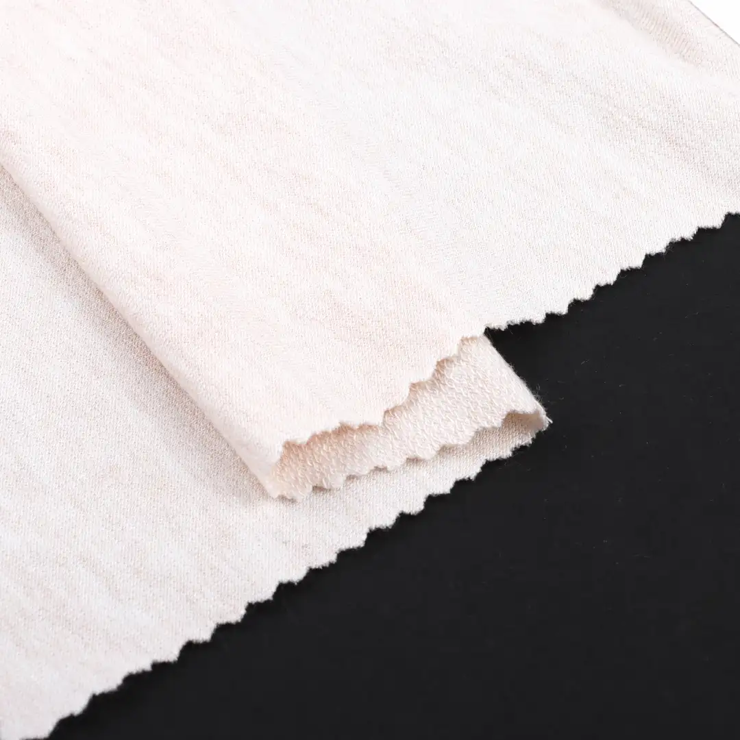 China Fabric for T-Shirt,Shorts French Terry Knit Fabric Rayon Spandex beige color buy from China wholesaler bulk order at wholesale price free worldwide shipping Alibaba