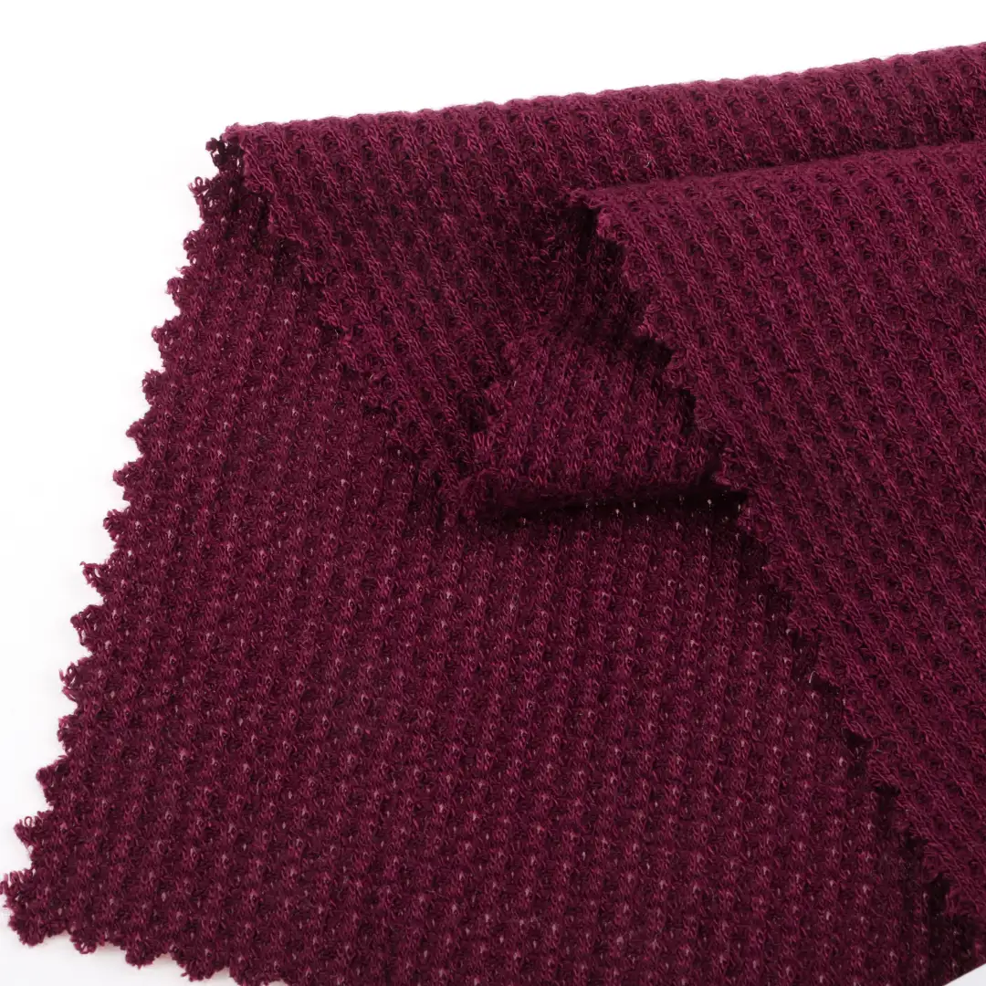China Fabric for T-Shirt,Shorts Waffle Knit Fabric Rayon Spandex Red color buy from China wholesaler bulk order at wholesale price free worldwide shipping Alibaba