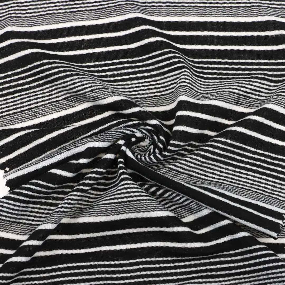 China Fabric for T-Shirt,Shorts Single Jersey Knit Fabric Polyester Rayon Spandex Black and White color buy from China wholesaler bulk order at wholesale price free worldwide shipping Alibaba