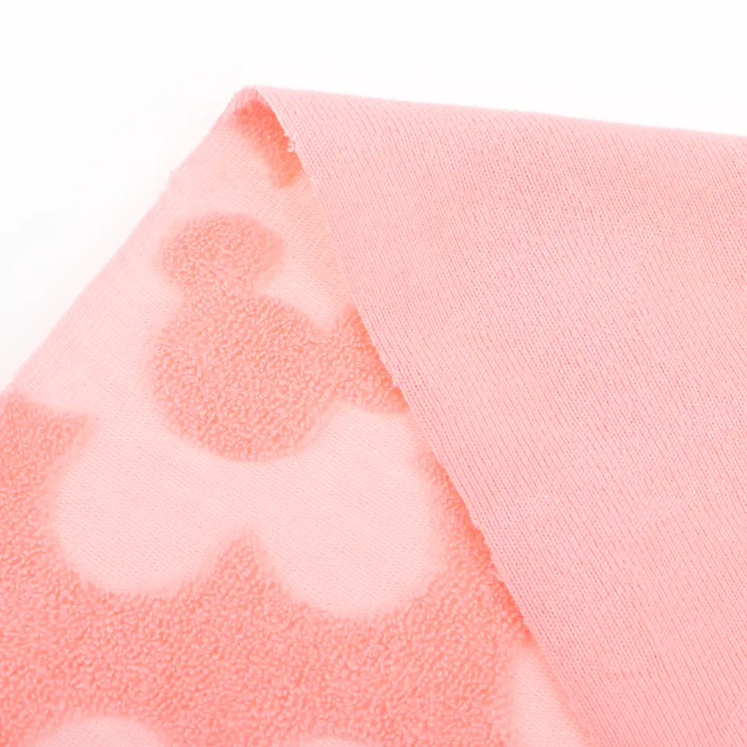 China Fabric for T-Shirt,Shorts Towel Fabric Knit Fabric Cotton Polyester Pink color buy from China wholesaler bulk order at wholesale price free worldwide shipping Alibaba