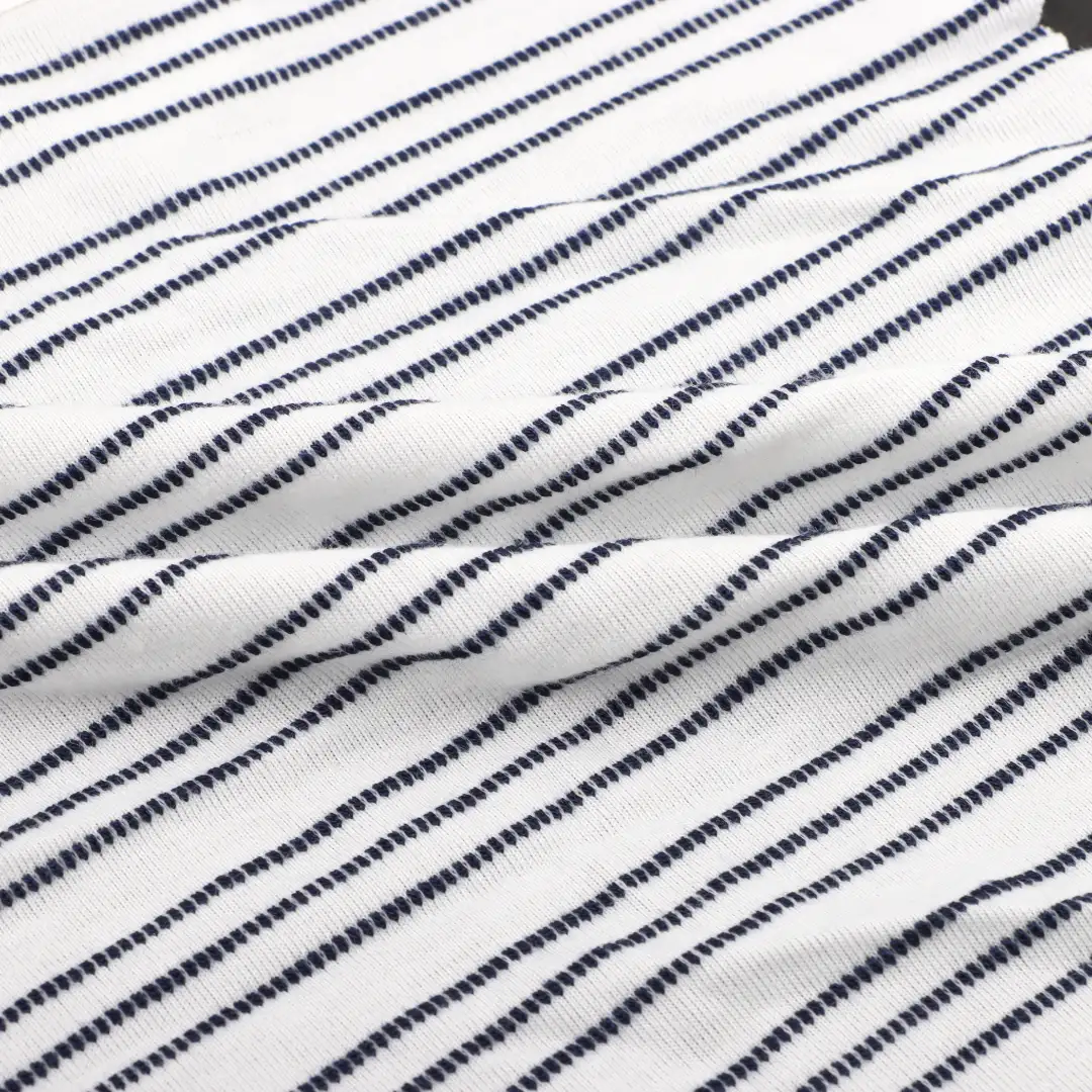 China Fabric for T-Shirt,Loungewear Weft Jacquard Knit Fabric Polyester Rayon Spandex stripe color buy from China wholesaler bulk order at wholesale price free worldwide shipping Alibaba
