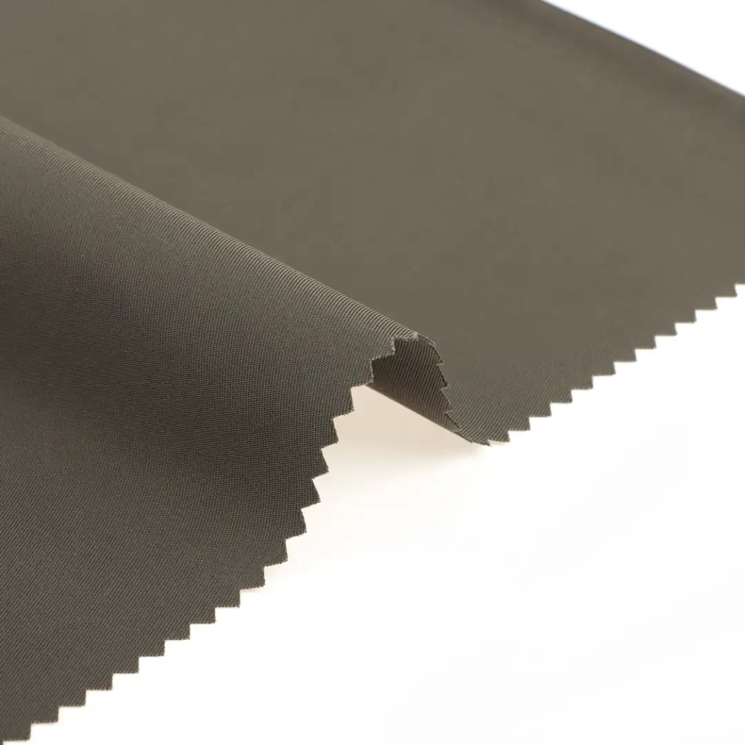 China Fabric for Jackets Polyester Imitation Memory Fabric Synthetic Woven Fabric Polyester olive color buy from China wholesaler bulk order at wholesale price free worldwide shipping Alibaba