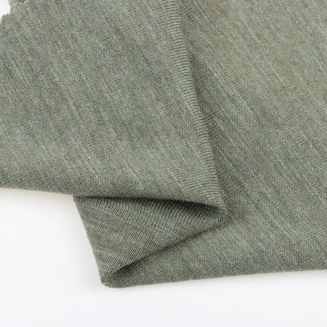 China Fabric for T-Shirt,Shorts,Loungewear Single Jersey Knit Fabric Rayon Polyester Cotton Olive Green color buy from China wholesaler bulk order at wholesale price free worldwide shipping Alibaba
