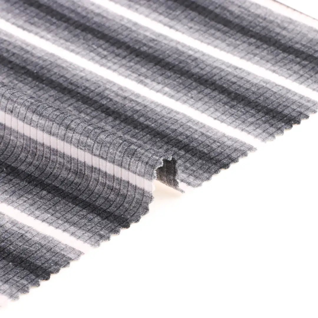 China Fabric for T-Shirt,Loungewear Rib Knit Fabric Polyester Rayon Spandex stripe color buy from China wholesaler bulk order at wholesale price free worldwide shipping Alibaba