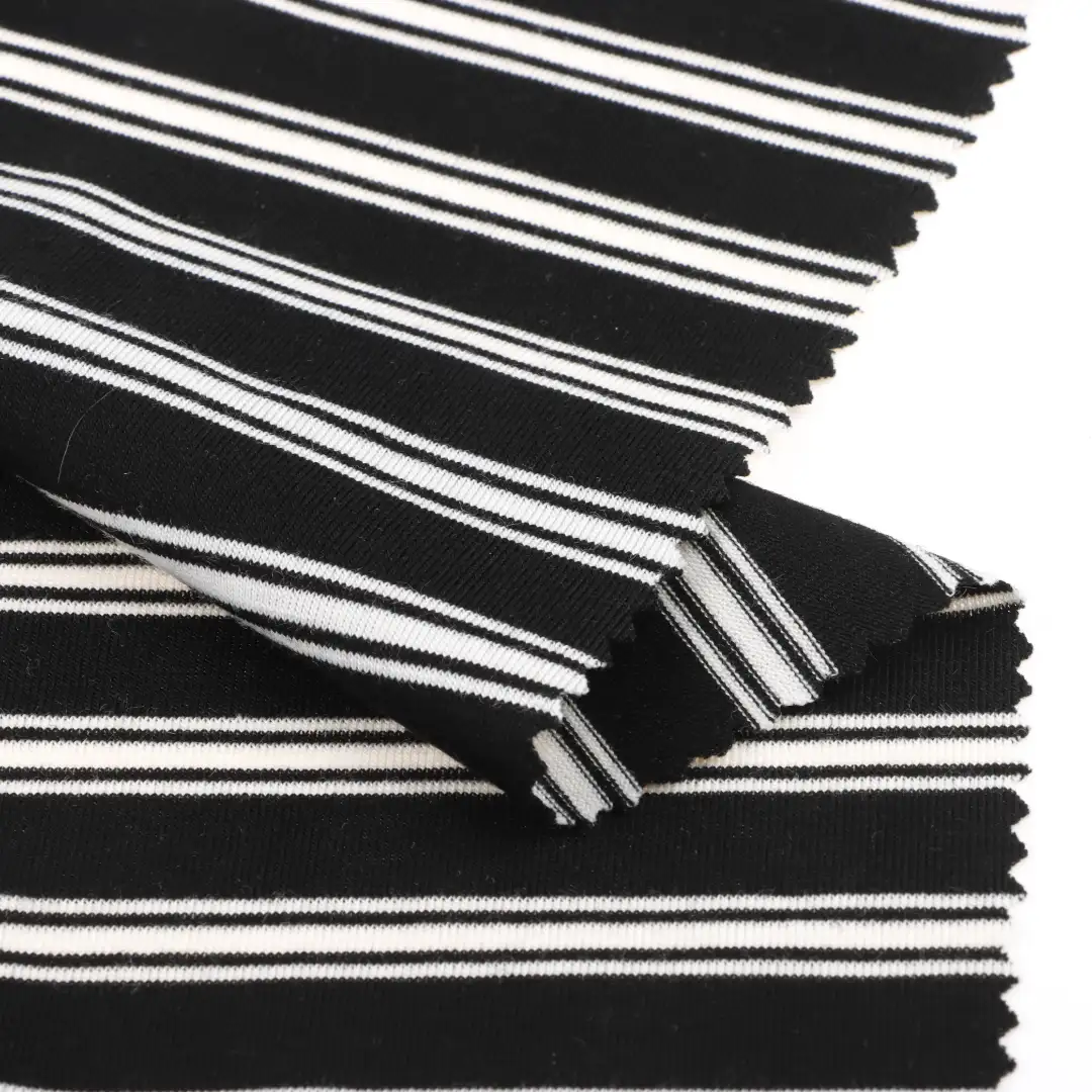 China Fabric for T-Shirt,Loungewear Single Jersey Knit Fabric Polyester Rayon Spandex stripe color buy from China wholesaler bulk order at wholesale price free worldwide shipping Alibaba