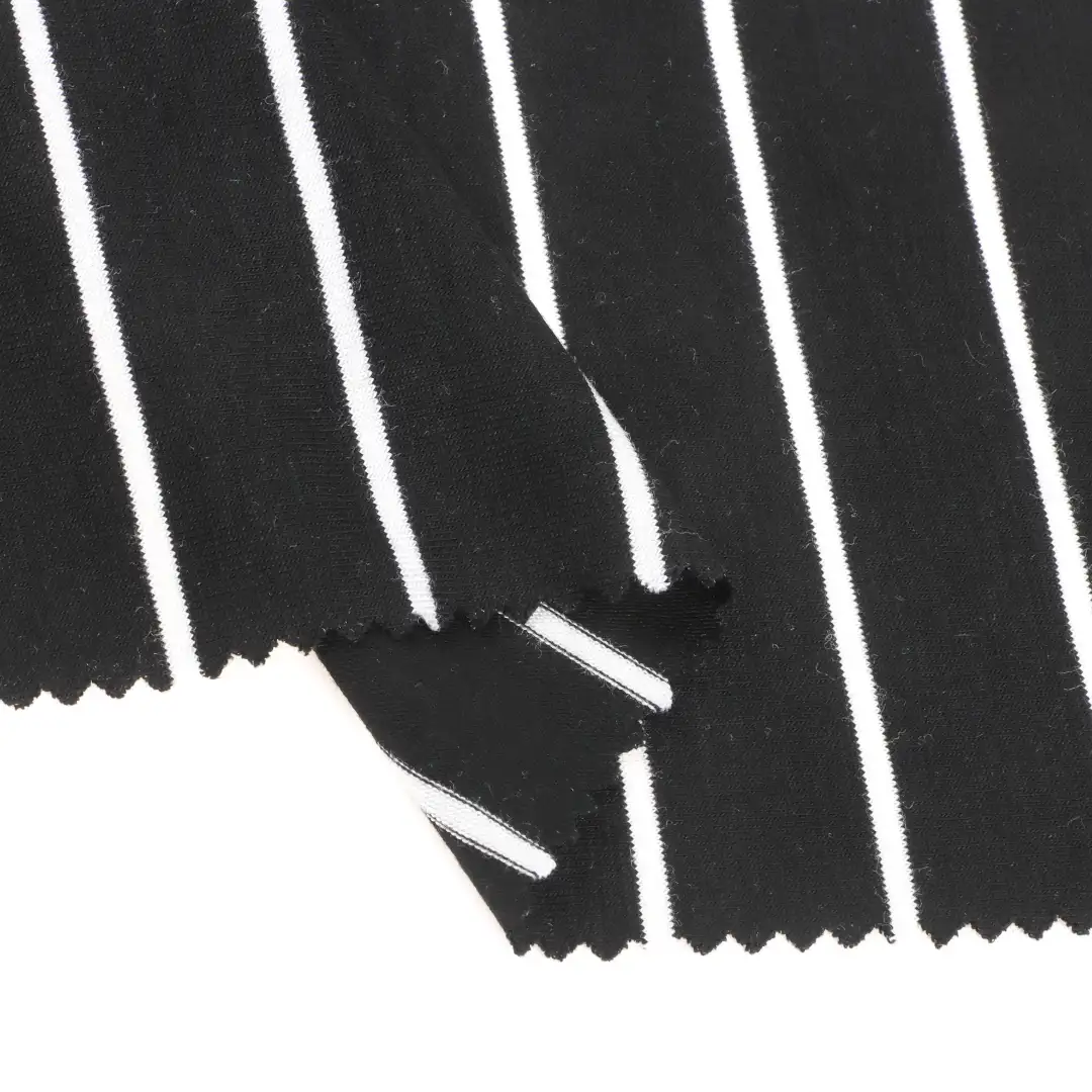 China Fabric for T-Shirt,Shorts,Loungewear Single Jersey Knit Fabric Rayon Spandex stripe color buy from China wholesaler bulk order at wholesale price free worldwide shipping Alibaba